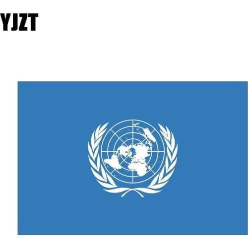 YJZT 15.8CM*10.5CM Car Styling Decal UNITED NATIONS Creative Flag Reflective Car Sticker 6-0530