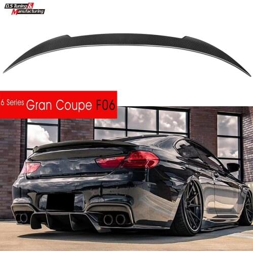 V Shape Carbon Fiber Rear Boot Spoiler for BMW 6 Series Gran Coupe (F06) & 4-Door M6 OEM Fitment High Gloss Finish UV-Cut