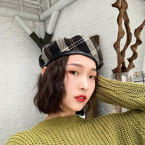 Womens Hat Spring and Autumn Wool Beret Warm Fashion British Retro Artist Hat Japanese Versatile Pumpkin Hat