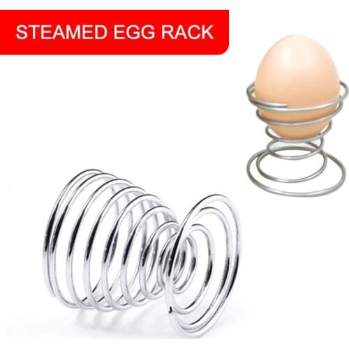 1 Pcs Breakfast Hard Boiled Metal Egg Cup Spiral Spring Holder Egg Cup Baking Kitchen Accessories Knife Cocina Home Bakeware
