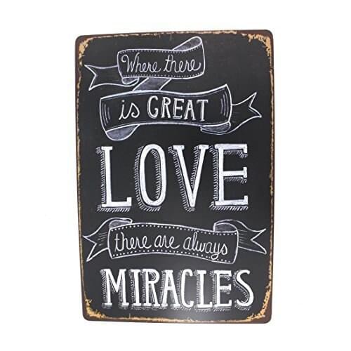 12x8 Inches Pub,bar,home Wall Decor Souvenir Hanging Metal Tin Sign Plate Plaque (love Miracles)