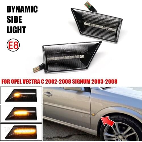 2Pcs For OPEL Vectra C 01-08 for Signum 03-08 Scroll Dynamic LED Side Light Turn Signal Flashing Side Marker Lamp Car Styling