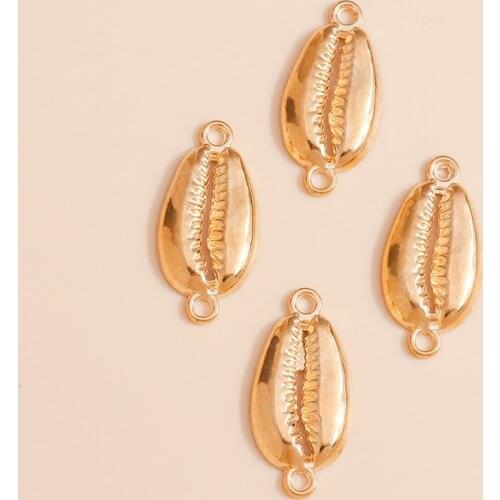 20pcs 12*26mm Double Hole Small Shell Charms Conector For DIY Jewelry Making Charms Pendants Bracelet Necklace Accessories