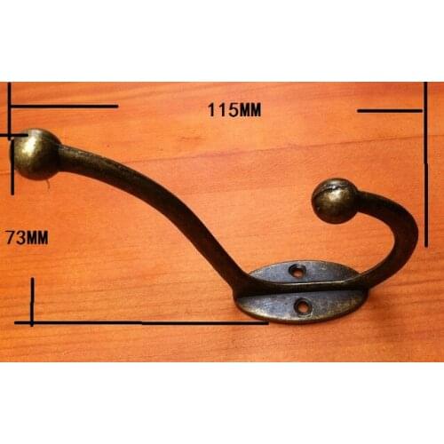 20 pcs Large antique copper hooks / rural American country style alloy coat hanger