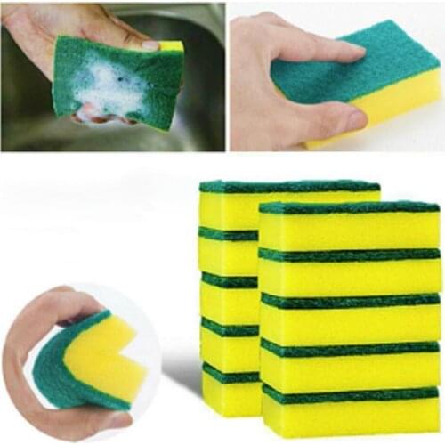 5Pcs High Density Dishwashing Sponge Kitchen Cleaning Brush Sponges Clean Rub Pot Microfiber Dish Cleaning Tools