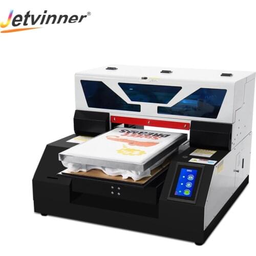 Jetvinner Full Automatic T-shirt Printer A3 Size DTG Printers Flatbed Print Machine for Textile With Touch Screen