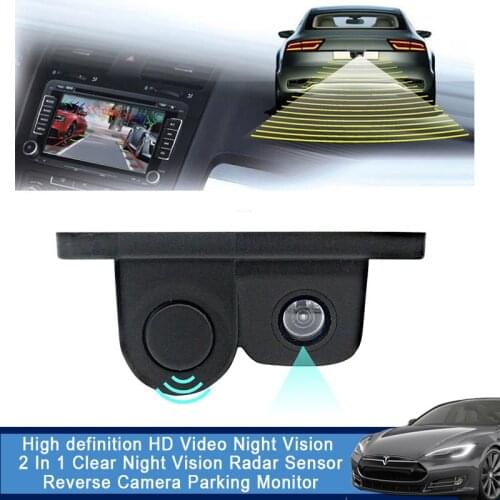 High definition HD Video Night Vision 2 In 1 Car Rear View Camera Clear Night Vision Radar Sensor Reverse Camera Parking Monitor