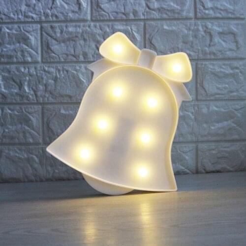 White Christmas Bell LED Night Light Plastic Light for Children Room Indoor Decorative Night Lamp Creative Holiday Xmas Gift