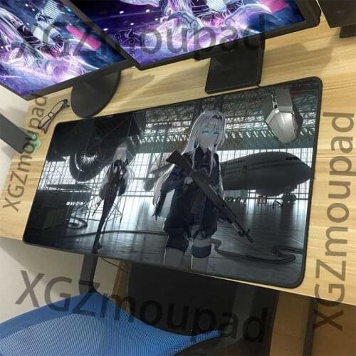 XGZ Airport Aircraft HD Custom Large Gaming Mouse Pad Black Lock Edge Anime Cute Girls Frontline Computer Desk Mat Non-slip Xxl