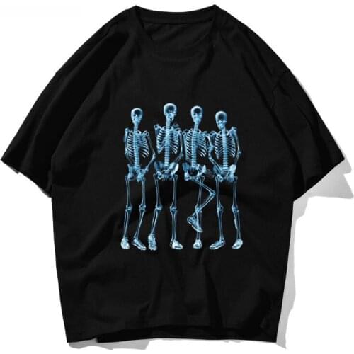 Cartoon T-shirt Mens Clothing Interest Anime Human Skeleton T Shirts Men Harajuku Streetwear Anime Clothes Alternative cosplay