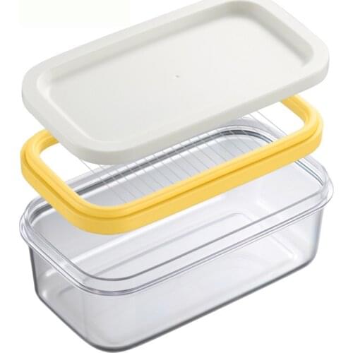 Butter Dish Box Container Cheese Bread Storage Tray With See-through Lid Stainless Steel Butter Cheese Dish Box Container