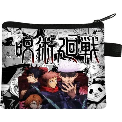 Anime Jujutsu Kaisen Gojo Satoru Yuji Itadori Geto Suguru Wallet Cosplay Cartoon Purse Coin Purse Key Card Storage bag Gift Prop