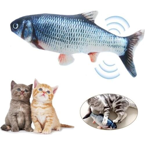 Cat Kicking Toy USB Simulation Fish Electric Cat Toy Funny Interactive Pets Cats Catnip Toys for Cat Biting Chewing Playing Toy