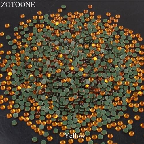 ZOTOONE 1440pcs Hot Fix Crystals Flatback Yellow Glass Nail Art Rhinestones For Clothes Decorations Iron On Strass Applique E