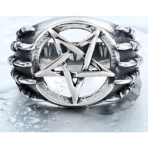 Mens Fashion Ring Steampunk Style Gothic Silver Color Ring Costume Jewelry
