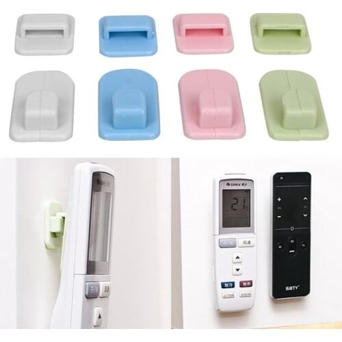 Sticky Hook Set ABS Adhesive Tape Hanger Remote Control Holder Wall Storage For TV Air Conditioner Controller 4pcs/set