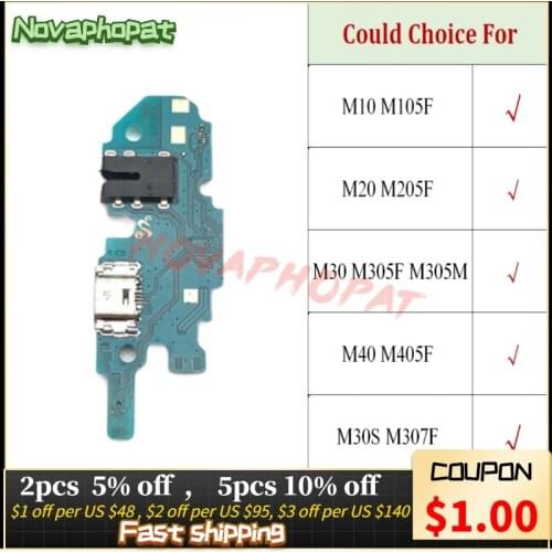 For Samsung Galaxy M10 M20 M30 M40 M30s USB Dock Charging Charger Port Microphone Mic Flex Cable Board