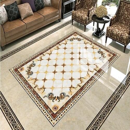 Beibehang Large - scale customized wallpaper high - temperature burning European - style 3D marble tiles tile parquet pattern