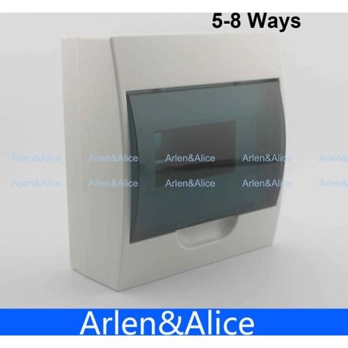 5 - 8 ways Plastic distribution box for circuit breaker indoor on the wall
