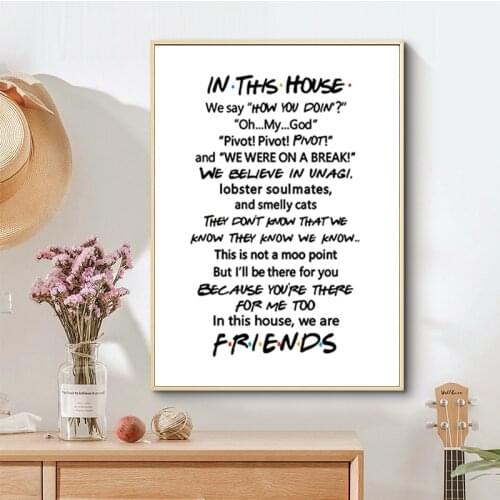 Friends Show Quotes Canvas Painting Posters And Prints Central Perk Friends Design Wall Art Decor For Home Decoration