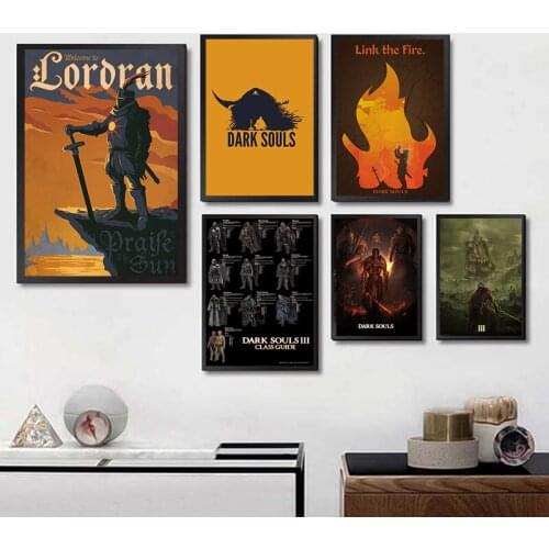 Dark Souls 3 Posters High Definition Wall Stickers Dutch white cardboard Home Decoration for Livingroom Bedroom Home Art Brand
