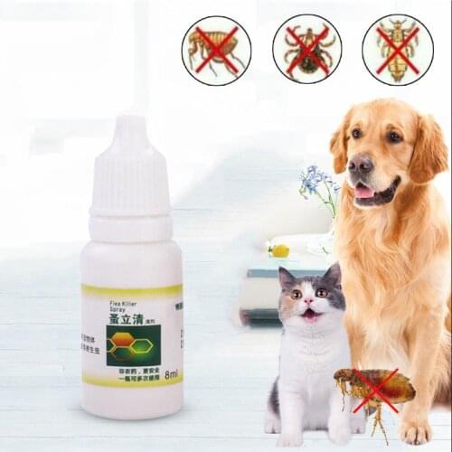 8ml Pet Dog Cat Flea Tick Killer Anti-flea Insecticide Spray Lice Insect Remover