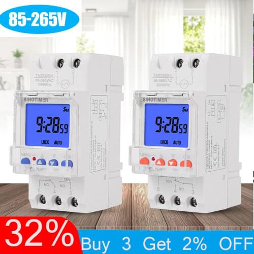 Timer Switch Time Controlled Electronic Weekly Programmable Digital Timer LCD Switch Relay with Mounting Base DIN Rail Mount