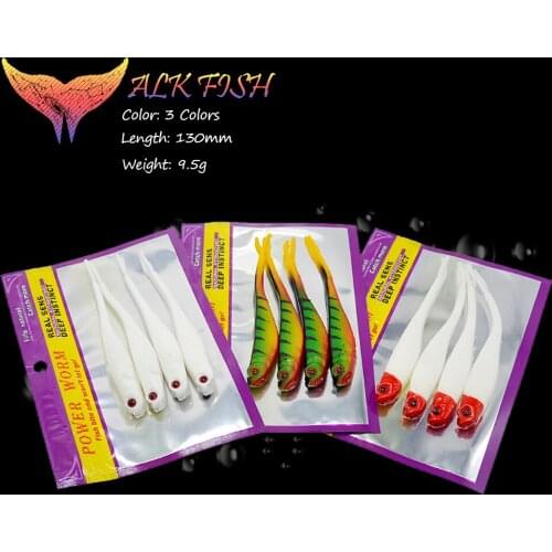 WALK FISH 4PCS/Lot 130mm/9.5g Silicone Fishing Lure Open Belly Soft Lure Bait Split Tail Wobblers Fishing Baits Artifical Bait