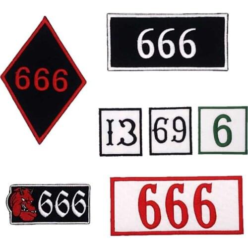 ANGRY DOG 666 iron on hook backing funny punk rock embroidered biker motorcycle patches for vest