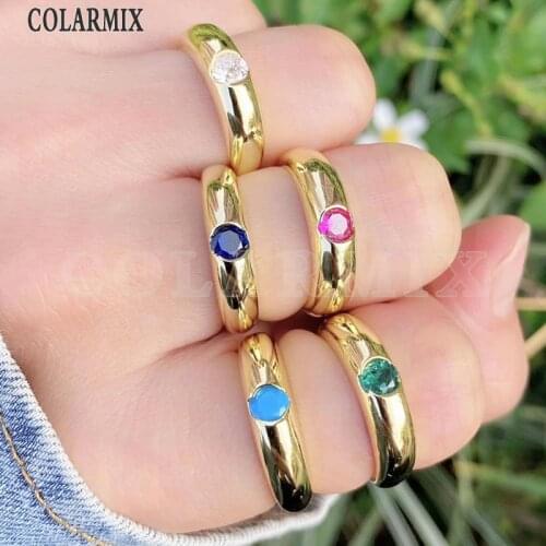 5 Pieces Gold rings adjustable rings for women zircon jewelry crystal rings for women fashion jewelry accessories 51480