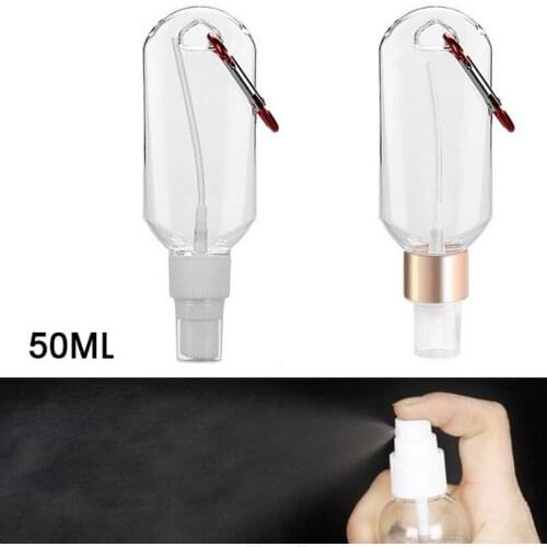 1Pcs 50ML Empty Hand Sanitizer Bottles Travel Small Holder Hook Keychain Carriers Flip Cap Portable Refillable Empty Bottles