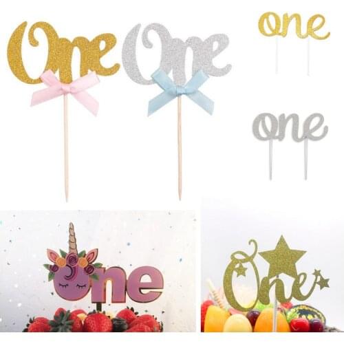 1 Pcs One With Bowtie Snowflake Star Cake Toppers 1st Birthday Glittering Wedding Cake Design Cake Decorating Cakes For Kids