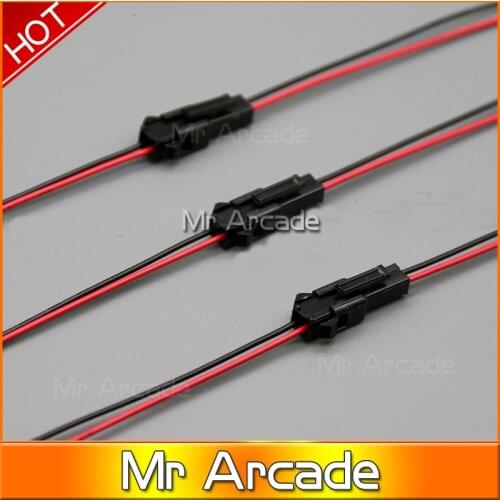 1 pcs SM 2.54mm 2 Pin connector wires for arcade billboard lamp light machine arcade cabinet