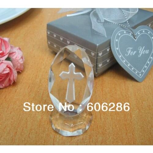 150pcs/lot crystal cross decoration for wedding keepsakes baby christening gifts baptism favor