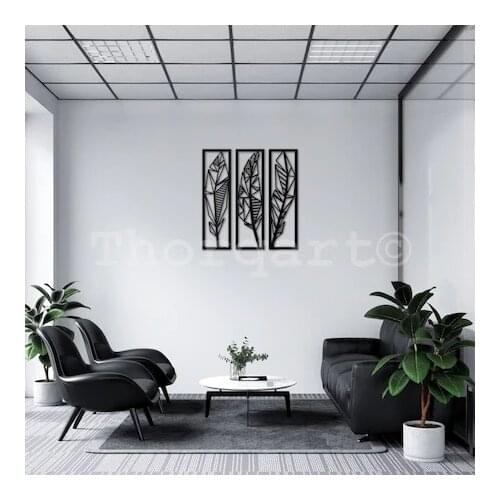 16inch 20inch 3d Wall Triple Plaque Large Big Decorative Living Room Modern Design frame Set For Living Room Bar Decor Iron