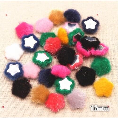 16mm 50pcs Mix Colors Hairy Fabric Covered Plum Flower Button Flatback Cabochon DIY Decoration Button Scrapbooking,BK1026