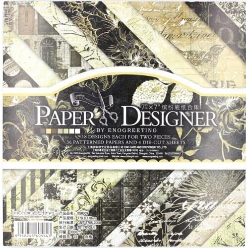 36 Sheet Double-side Printed Vintage Pattern DIY Scrapbooking Background Paper Pack Creative Craft Art Paper Handmade Kit Set
