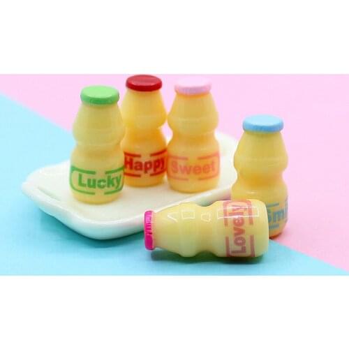 5PCS Miniature Dollhouse 1:12 Milk Drinks Pretend Food for Blyth Azone 1/6 1/8 Bjd Doll House Kitchen Toys
