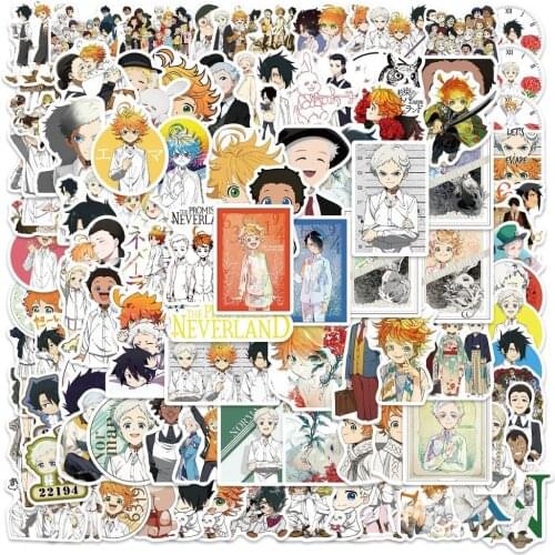 50/100Pcs The Promised Neverland Anime Stickers Decal for Refrigerator Fridge Skateboard Laptop Luggage Pegatinas Graffiti Toy