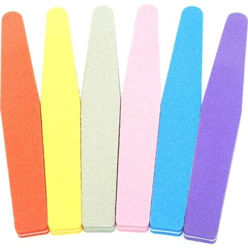 6Pcs Sponge Sandpaper Nail File Buff Rhombus Design 100/180 Sanding Foam Emery Board Nail Files Polisher Buffer Mix Color HE0018