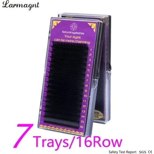 7pcs Thickness Curl:J/B/C/D 7-15mm Mink Eyelash Extension Eyelashes Fake Eyelashes free shipping