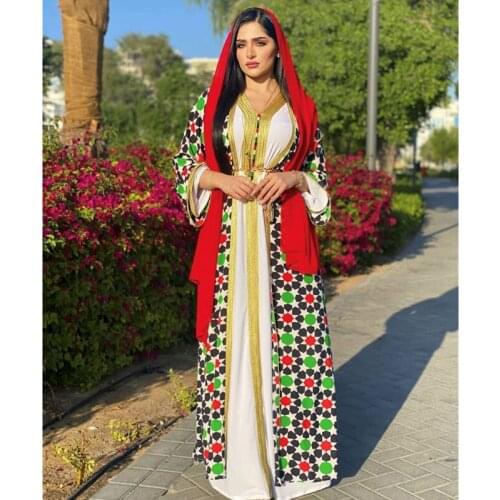 Abaya Dubai Turkey Arabic Muslim Hijab Dress 2 Piece set Islam Clothing Evening Dresses Abayas For Women Robe Musulman De Mode
