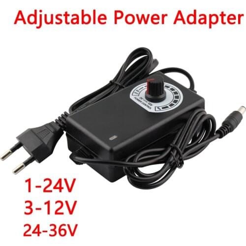 AC DC Adapter 1-24V 3-12V 24-36V 2A 220V Universal Power Supply Adjustable for Led Strip Lights EU US Plug