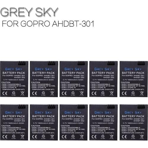 1600mAh AHDBT-301 Battery for Go Pro Hero 3 3+ gopro3 gopro 3 Hero3 Battery Black Edition White Silver Edition HD camera