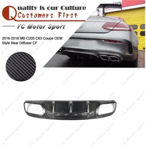 Car Accessories Carbon Fiber Rear Diffuser Fit For 2016-2018 MB C205 C63 Coupe OEM Style Rear Bumper Diffuser Lip
