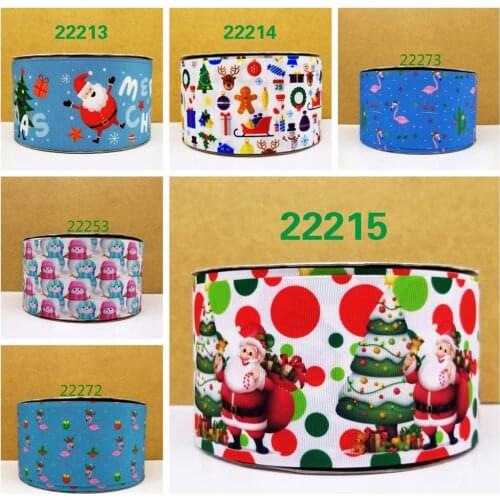 Free shipping 50 yard Christmas ribbon printed grosgrain ribbon 22215