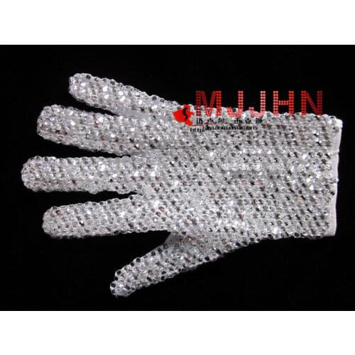 Details About Hand Made MJ Michael Jackson Billie Jean Single Side Shinning Rhinestone Glove