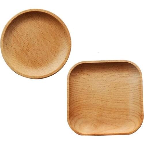 12cm Japanese-style Wooden Dish, Whole Wooden Dish, Dessert Plate, Western Food, Baking Kitchen Supplies, Square Dish Tray, Cup