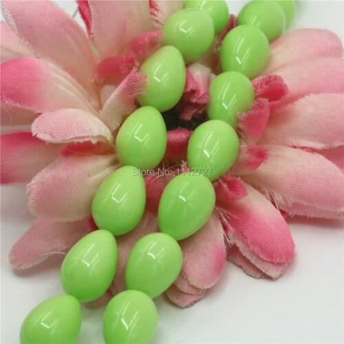 Ornaments 9x13mm Green Imitation Pearl Glass Loose DIY Beads Hand Made Fashion Jewelry Making Design Christmas Gifts Women Girls