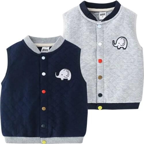 Childrens Vest Baby Boys' Cotton Padded Vest 2021 Spring Autumn Baby Warm Waistcoat Toddler Boys Casual Sleeveless Vests 2-7Y